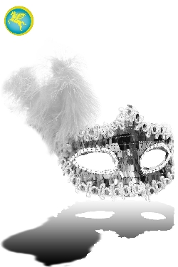 MASCHERA PAILLETTES LUSSO BIANCA 